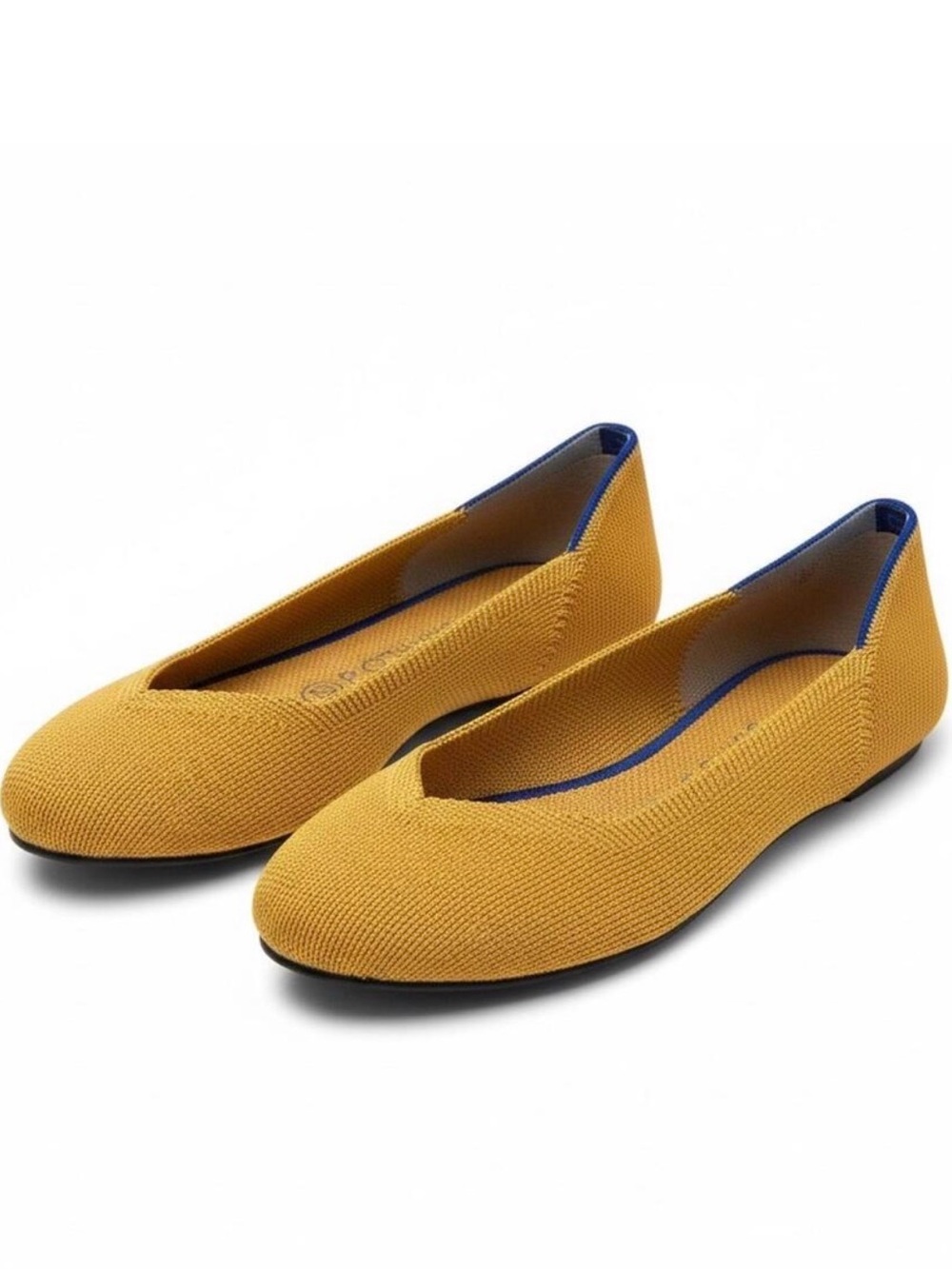 Rothy’s The Flat Women Sz 9 Marigold Yellow Knit Round Toe Washable Ballet Flats